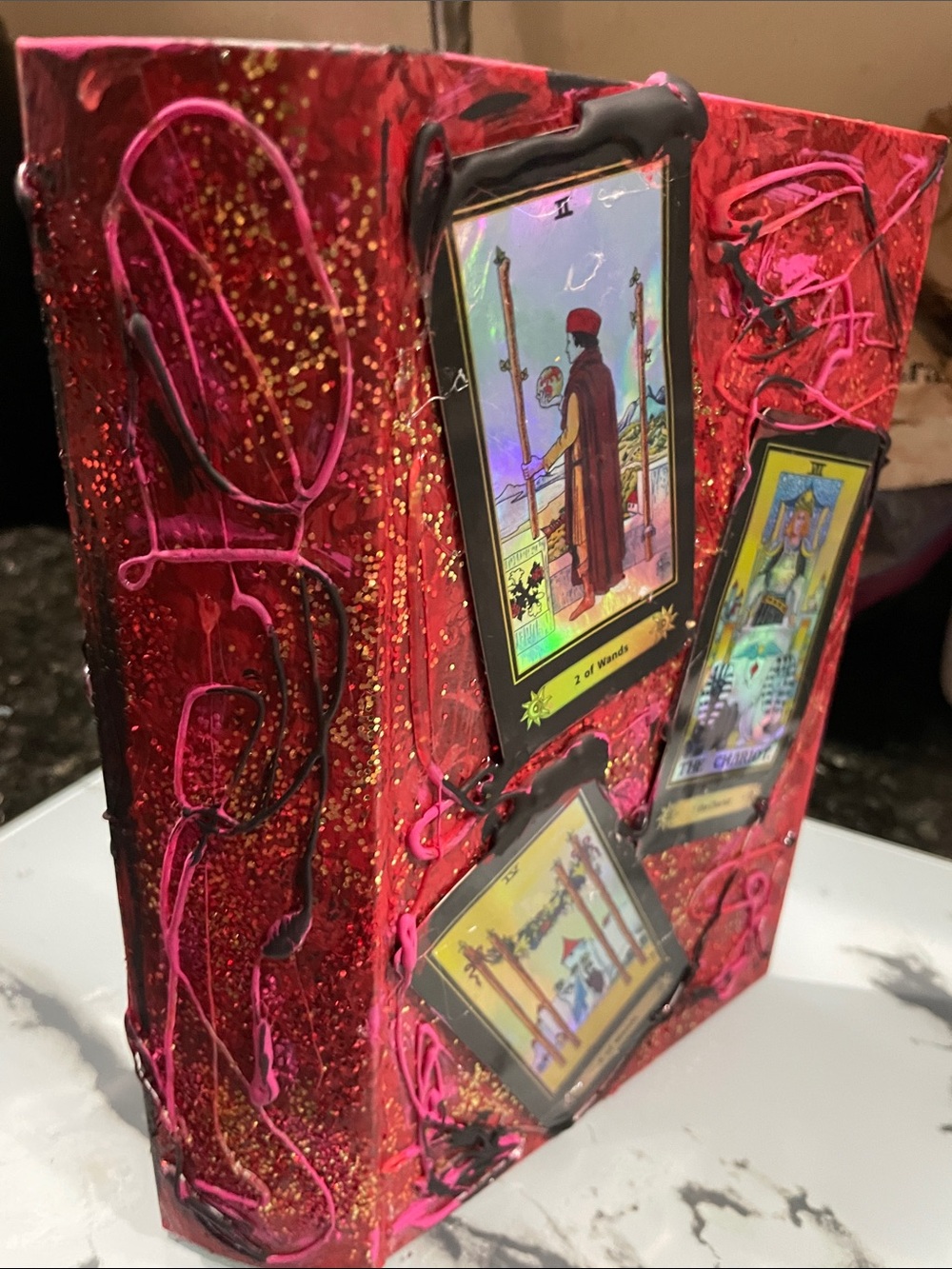 Rainbow Tarot Book Box Mixed Media Art Piece - Picture 4 of 6